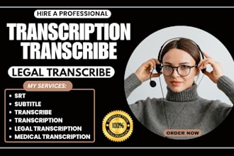 transcribe medical, legal, and multimedia audio or video transcription to text