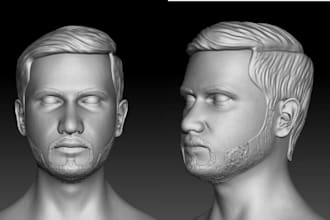 create 3d head bust face 3d model custom portrait sculpture stl for 3d printing