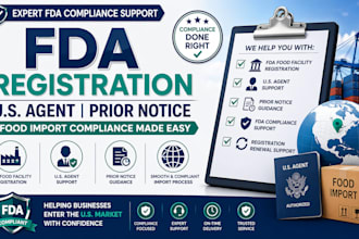 do fda food facility registration, US agent, and prior notice compliance