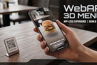 develop an interactive webar 3d menu for your business