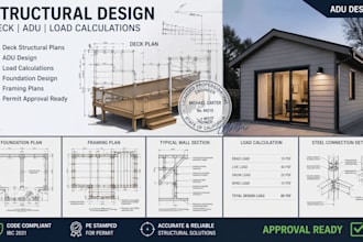 deliver deck structural plans adu design and load calculations for approval