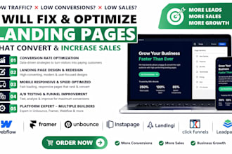 fix unbounce framer low converting rate landing page optimization increase sales