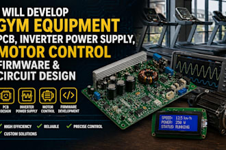 develop gym equipment pcb power supply motor control inverter firmware circuit