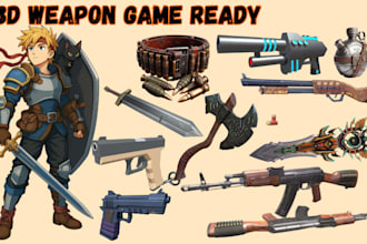 unique 3d game weapon swords guns shotgun fps rpg sci fi stylized weapons unity