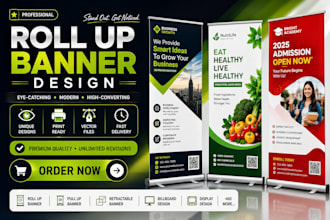 design retractable roll up pull up banner billboard signage backdrop event show