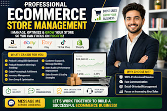 ecommerce store management etsy amazon ebay tiktok shop shopify store manage