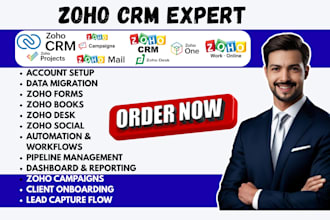 setup zoho CRM zoho one, books, forms, desk, social, sheet, zoho email campaigns