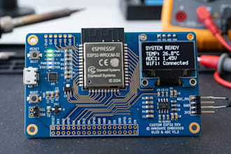 develop hardware board pcb esp32 adc oled and embedded systems