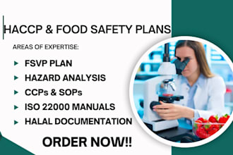 develop halal, gmp, iso 22000 food safety certification documents, audit manual