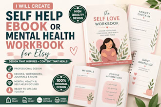 create self help ebook or mental health workbook for etsy