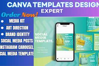 canva social media template design instagram carousel art direction media kit