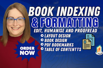 create a professional back of book index or book indexing for your book