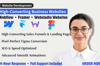 design and develop webstudio webflow framer business website funnel landing page