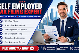file self employed tax return, 1099, schedule c and optimize your refund