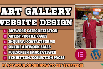 art gallery website, art portfolio website, artist website design, gallery web