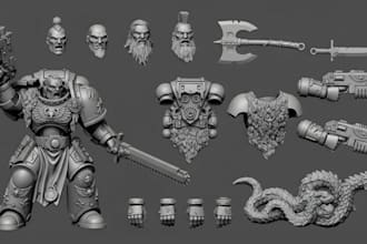 sculpt 3d warhammer 40k tabletop model printable miniature style for 3d printing