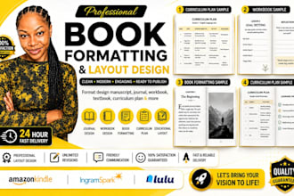 format design manuscript, educational workbook, curriculum textbook, journal kdp