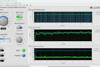create labview simulation pwm motor control and communication systems