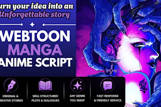 ghostwrite webtoon, manga, anime script or comic book story