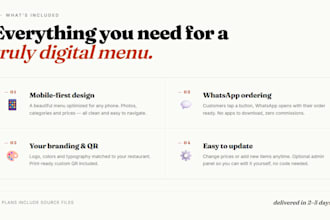 create a qr digital menu with whatsapp ordering for restaurants