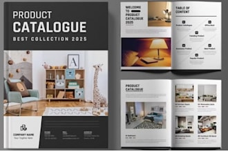 design product catalogue, magazine and lookbook for product displays and marketi