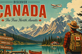 design vintage travel poster mid century modern art retro line poste retro comic