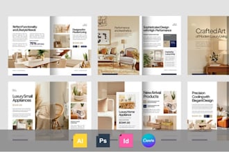 design product catalog portfolio lookbook brochure for home interior furniture