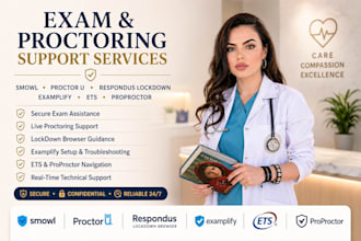 help you in examity, proctor u ,honorlock, lockdown and teas