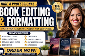 do book editing and formatting, kdp paperback formatting, developmental editing