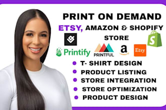 build shopify pod store amazon pod etsy pod shop with printify printful gelato