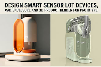 design smart sensor lot devices,cad enclosure and 3d product render fo prototype