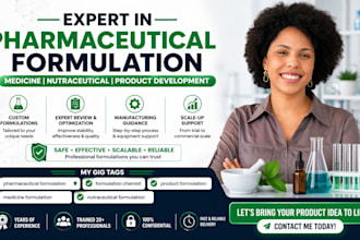 develop industrial pharmaceutical medicine formulation, and product formulation