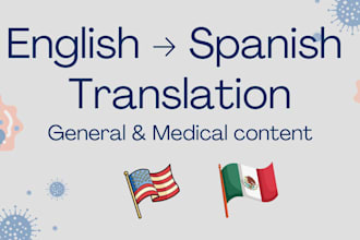 translate english to spanish with medical experience