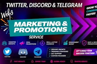 be your crypto social media manager for twitter, discord, and telegram growth