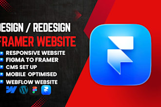 design, develop webflow or framer website, framer website design