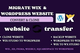move, transfer, migrate wix to wordpress website bluehost hostinger ionos