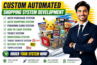 build auto purchase bot, auto checkout bot, auto buying bot, shopping bot, topps