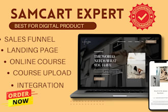 be your samcart thrivecart sales funnel, samcart landing page, online course
