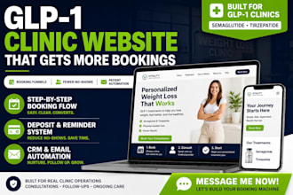 design glp1 clinic website tirzepatide, semaglutide weight loss booking website