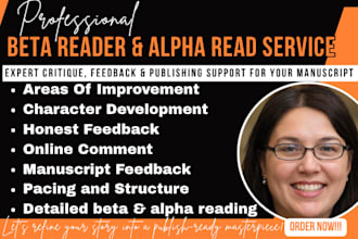 beta read, alpha read, fiction, critique your story and provide feedback