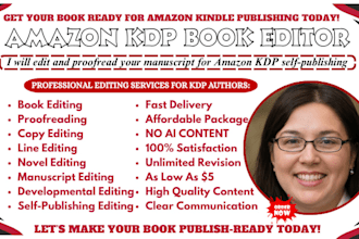 edit and proofread your book, manuscript or novel for KDP self publishing