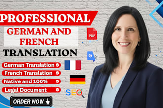 translate business documents into german, french, or chinese into native