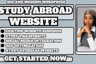study abroad website, education consultant website, student recruitment website