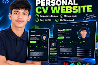 build a responsive cv website, resume website or personal portfolio