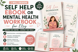 design self help workbook, journal or ebook for etsy shop