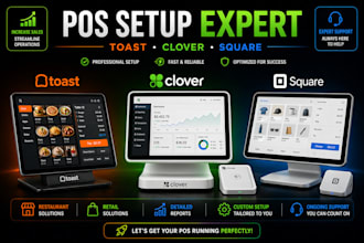 setup toast clover square pos system