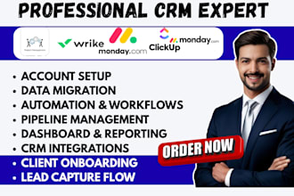 setup clickup monday crm monday com wrike monday automation project management