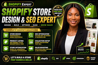 build shopify store, design or redesign shopify website seo optimisation