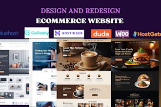design webshop ecommerce wordpress website on ionos hostinger, bluehost godaddy