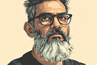 draw cartoon vector portrait with your face